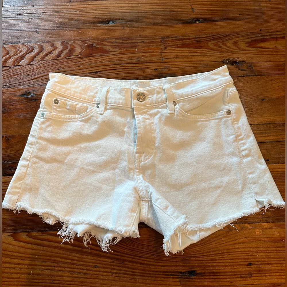 7 for all Mankind White Jean Shorts